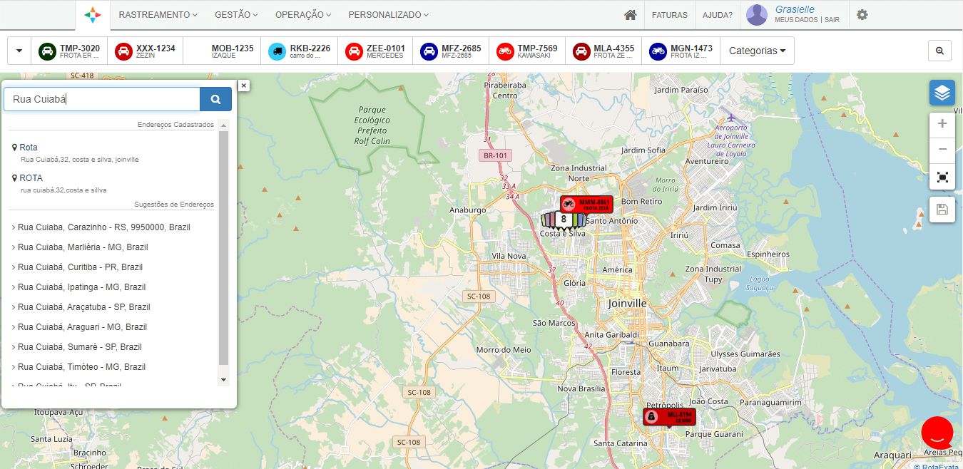 mapa para serviços de pronto atendimento