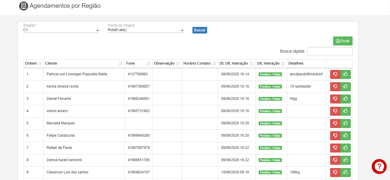 agendamento para planejamento de operação de frota