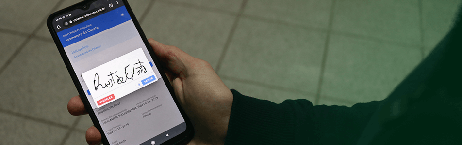 Imagem da assinatura digital no aplicativo - Facilidades proporcionadas pela automação
