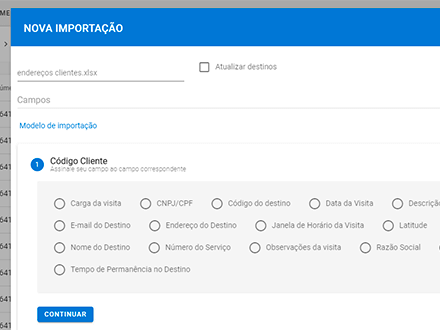 Ferramenta de importação roteirização